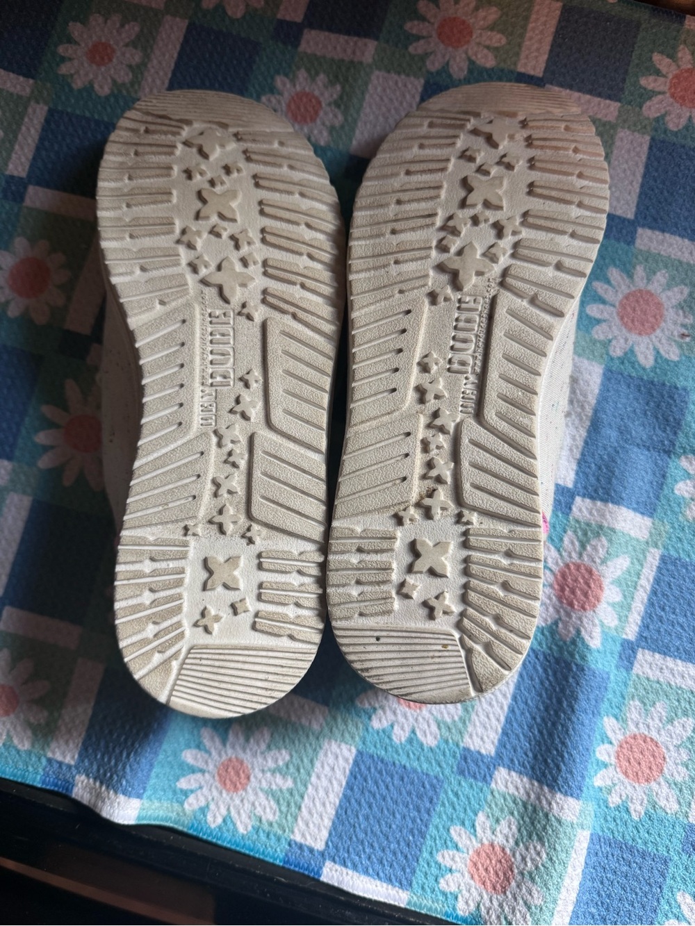 Women’s Hey Dudes Shoes in Cream with Multicolor Trim - Picture 2 of 4